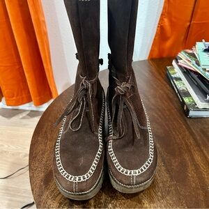 Michael Kors Brown Suede Lace-Up Boots